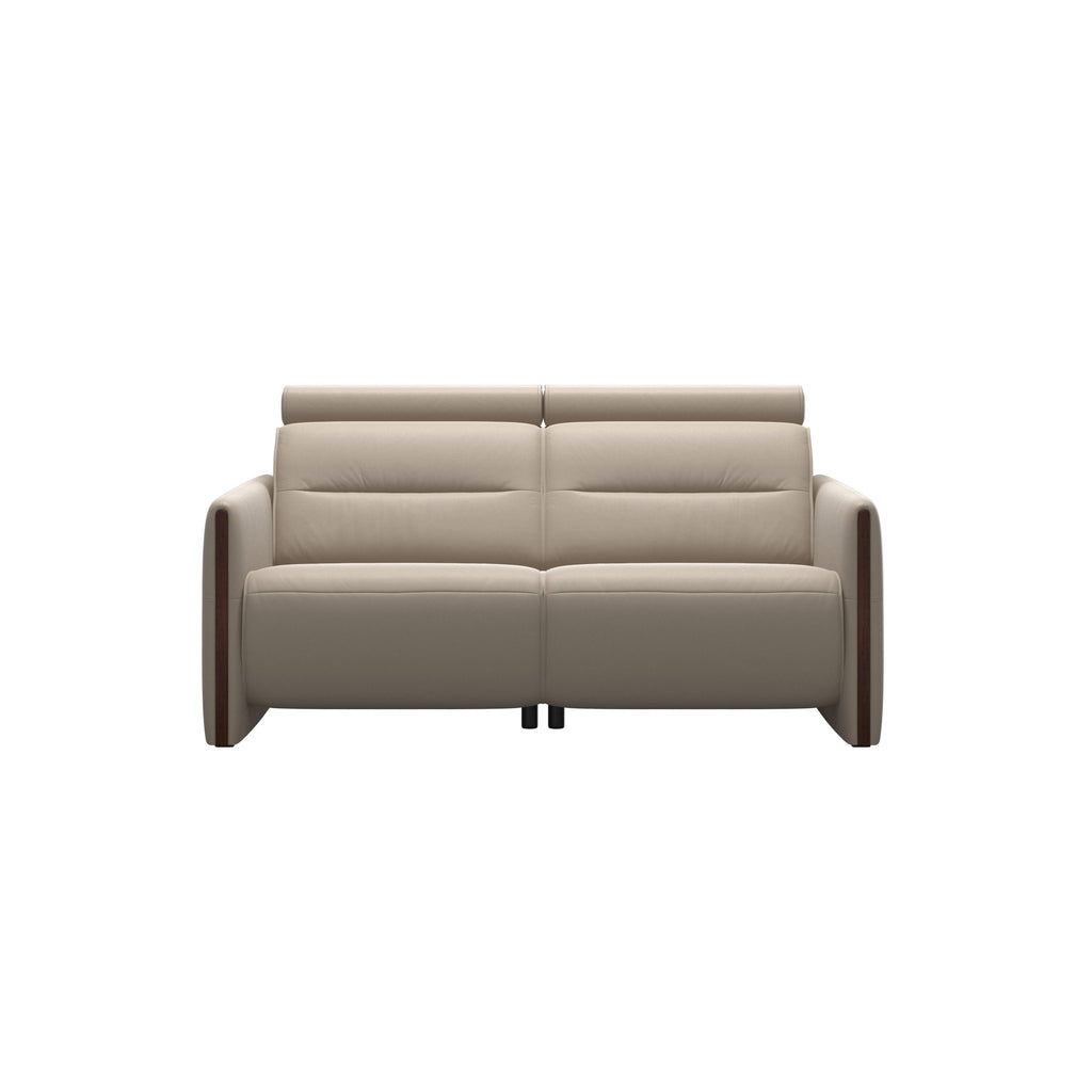 Emily 2-Seater Power Leather Sofa with Wood Arm