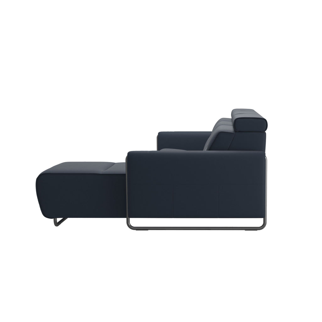 Emily 3pc. Power Leather Sectional with Chrome Arm