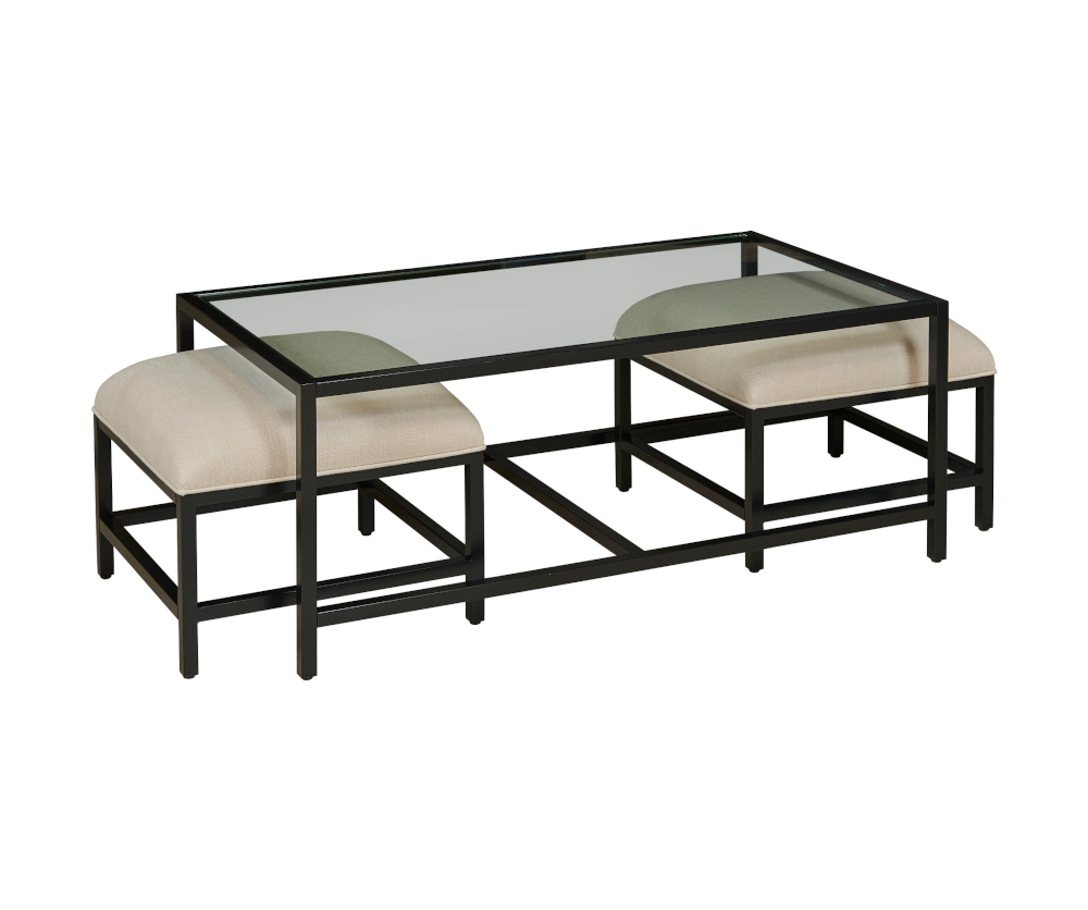 Abercrombie Nesting Coffee Table With Two Seats