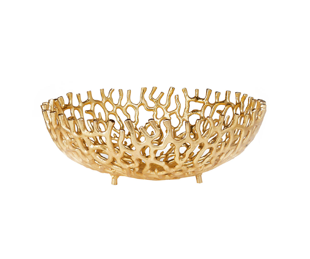 Coral Round Bowl Gold