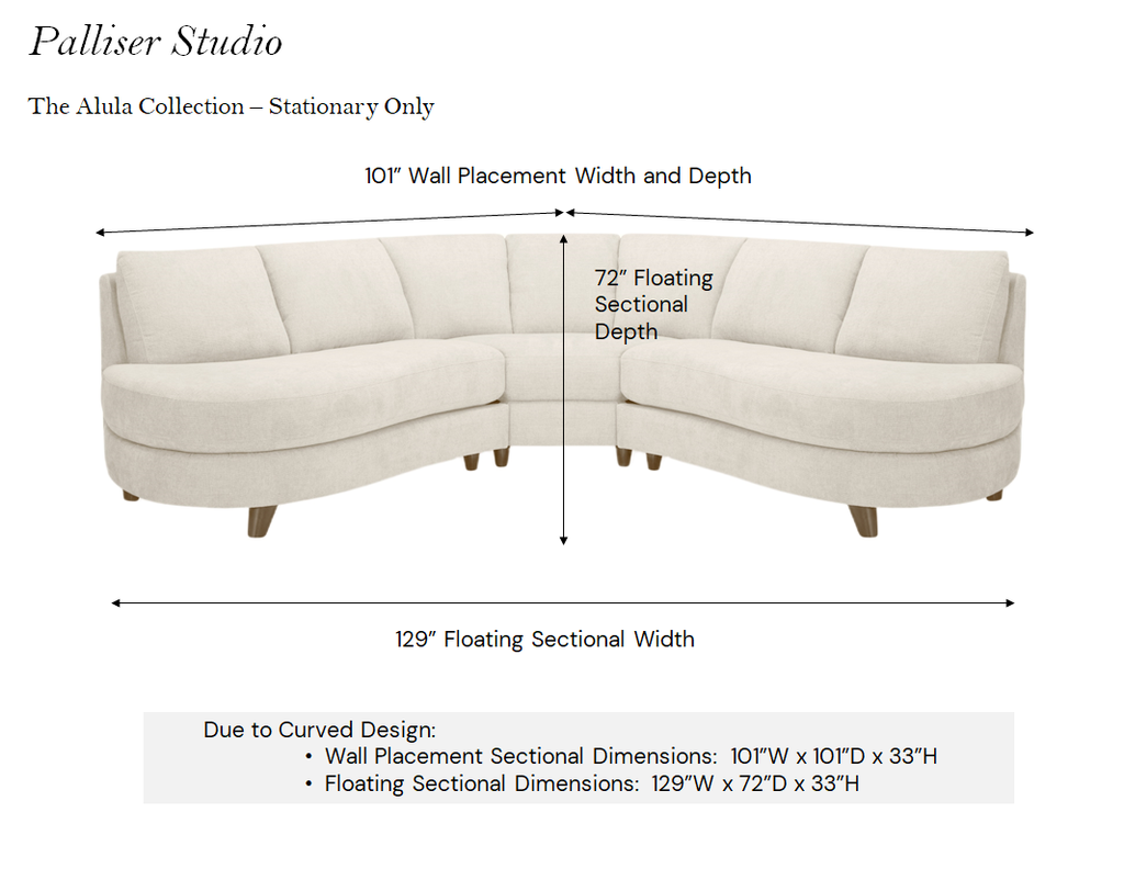 Alula 3pc. Sectional <br><small>Available in multiple configurations, fabrics and leathers</small>