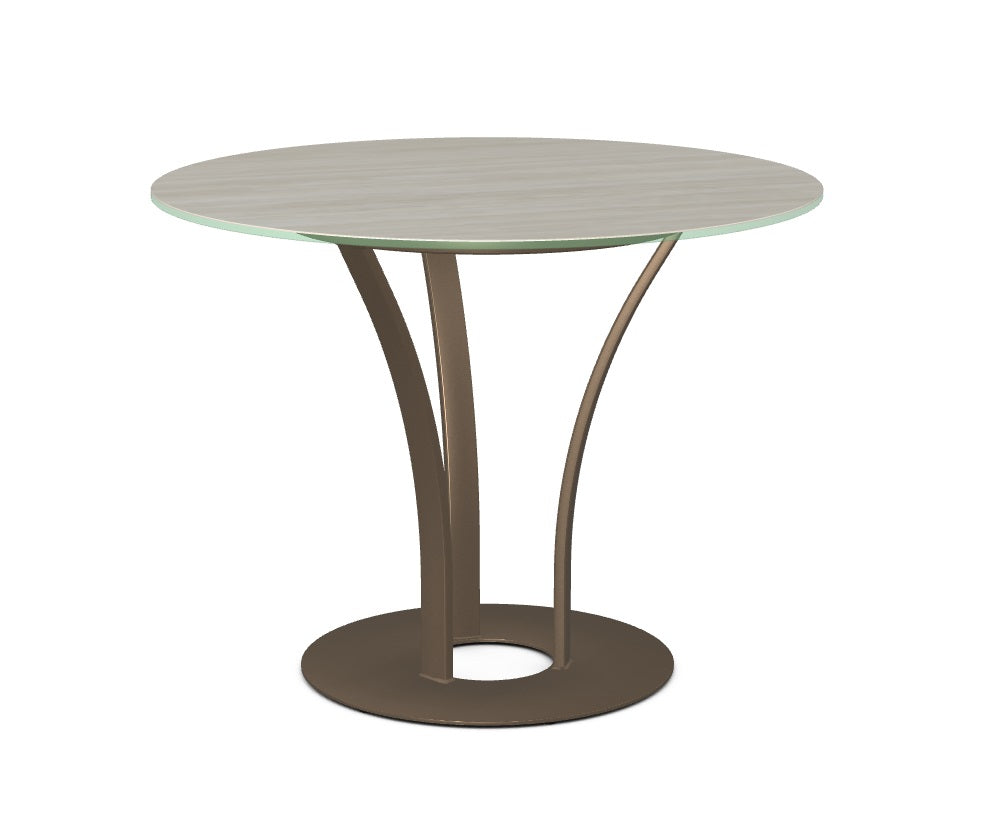 Ave Round Porcelain on Glass Table Available in alternate sizes, heigh ...