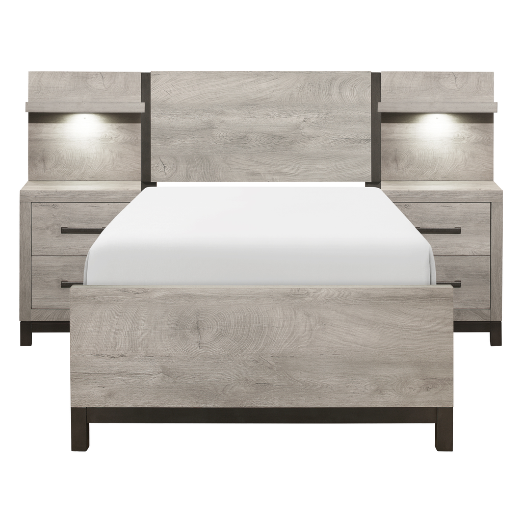 Boone Twin Bed with Night Stands and Wall Panels