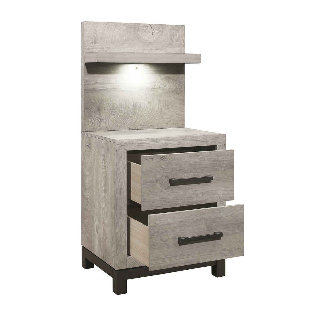 Boone Night Stand with Wall Panel