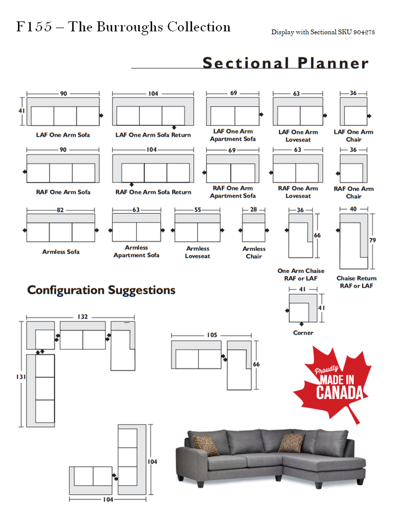 Burroughs 3pc. Sectional <br><small>Available in multiple configurations and fabrics</small>