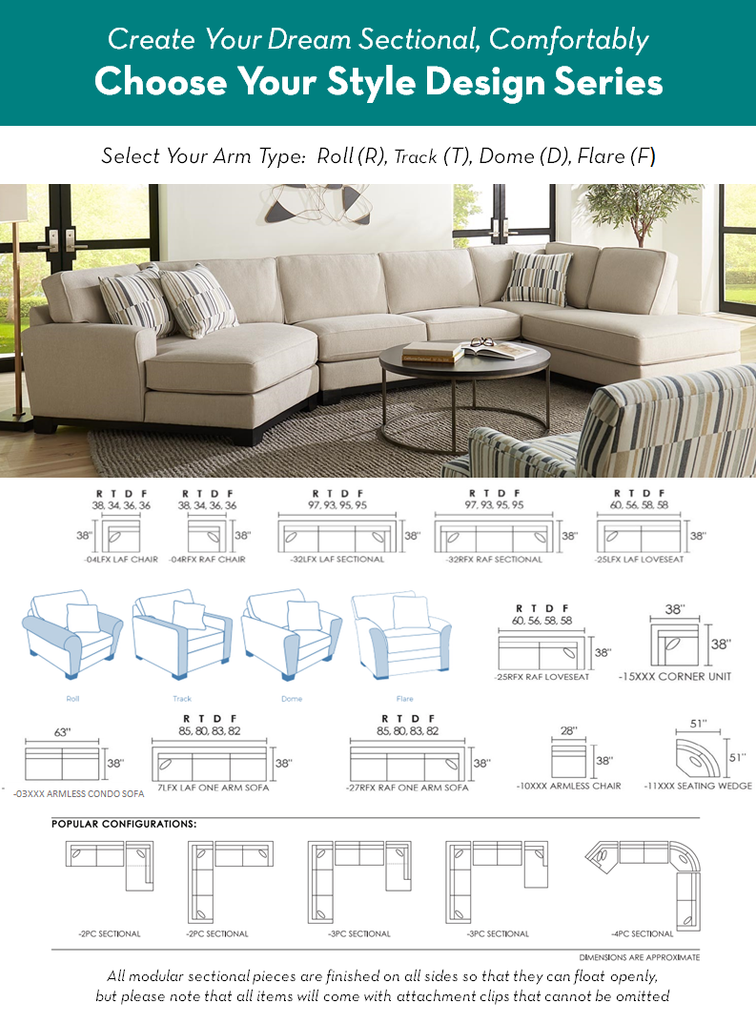 Chloe 3pc. Fabric Sectional