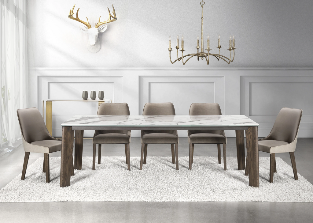 Edvin Etched Glass Dining Table<br><small>Available in alternate sizes and finishes</small>