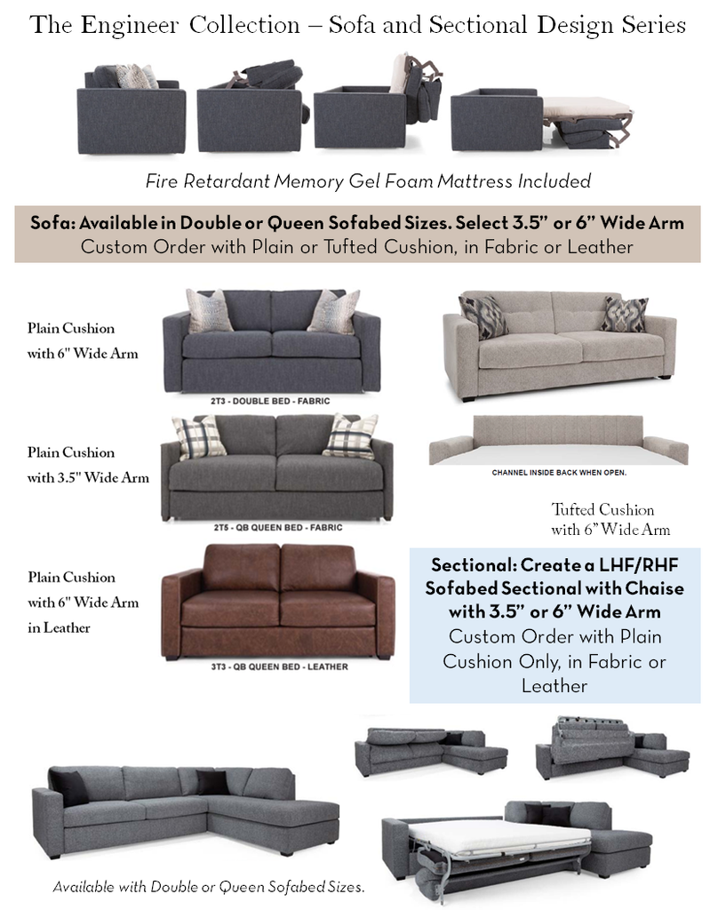 Engineer Queen Sofabed Sectional with LHF Chaise