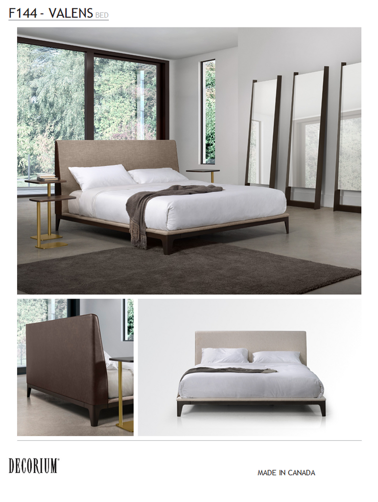 Valens Upholstered Queen Bed with Metal Frame <br><small>Available in alternate fabrics and finishes</small>