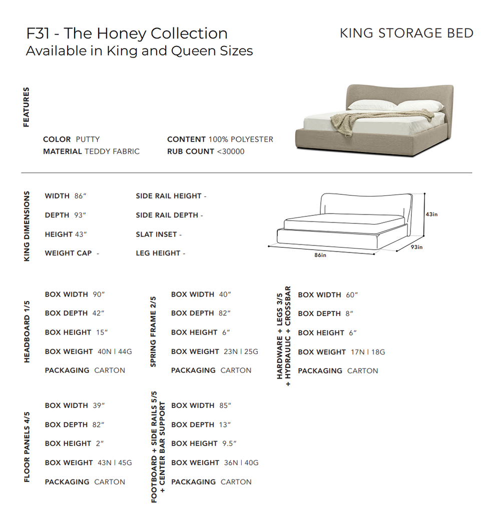 Honey King Lift-up Storage Bed
