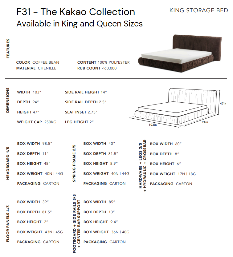 Kakao King Lift-up Storage Bed