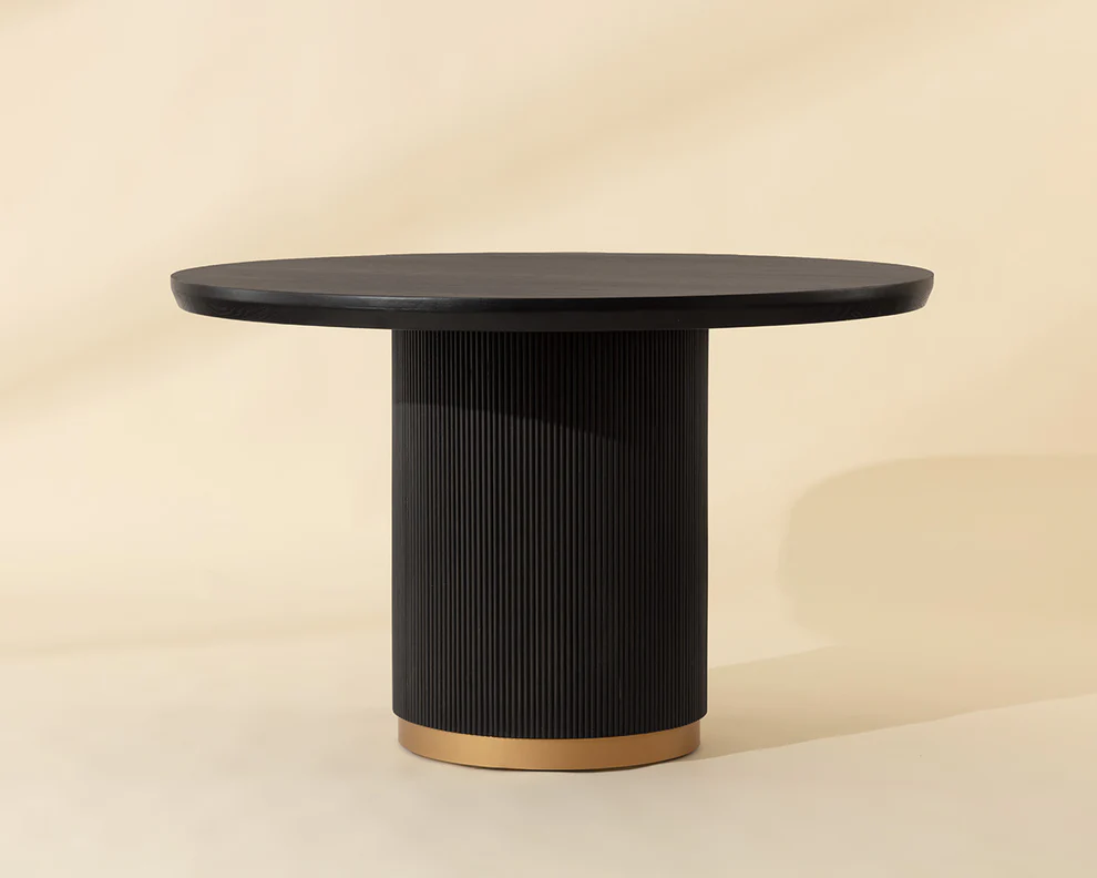 Kamen Round Dining Table - Charcoal
