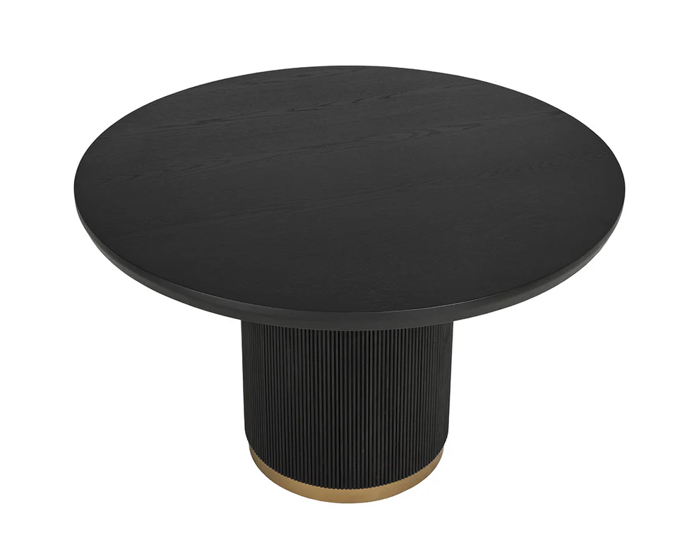 Kamen Round Dining Table - Charcoal