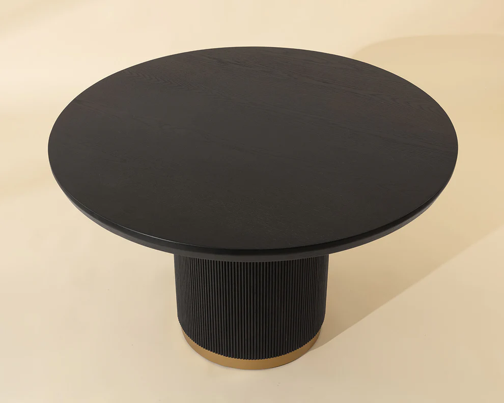 Kamen Round Dining Table - Charcoal
