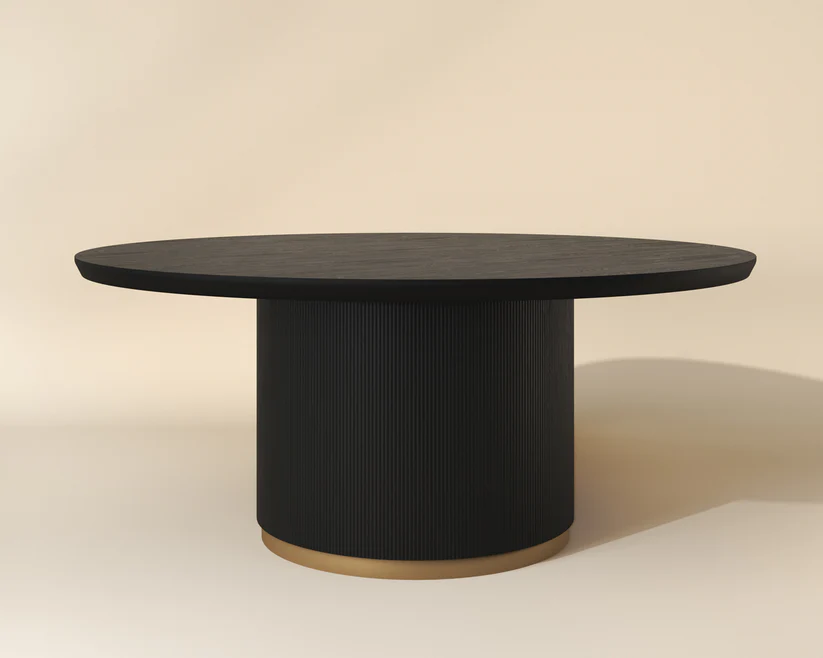Kamen Round Dining Table - Charcoal