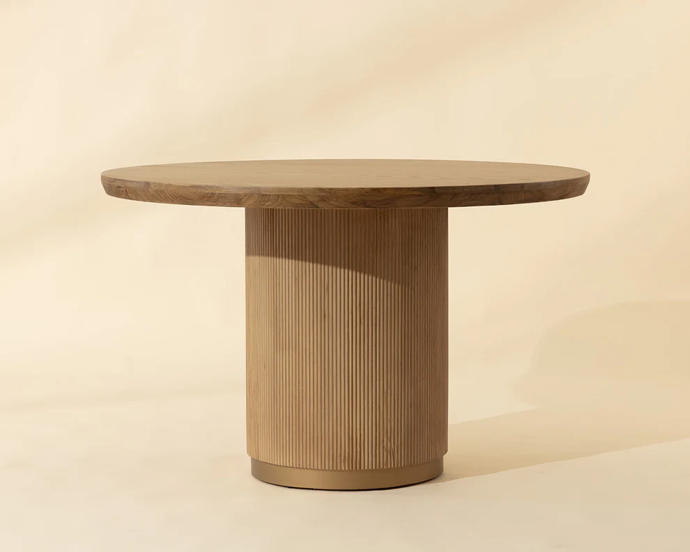 Kamen Round Dining Table - Rustic Oak