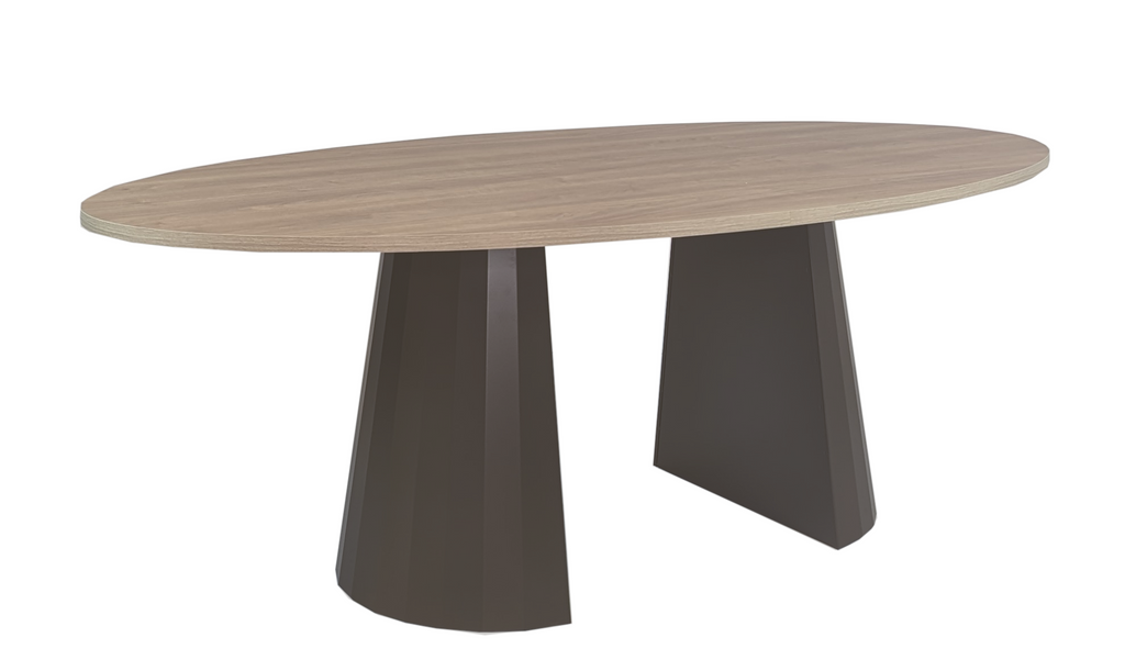 Kyla Oval Dining Table - Biscotti Top