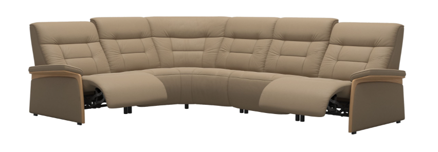 Mary Power Leather Sectional with Headrests