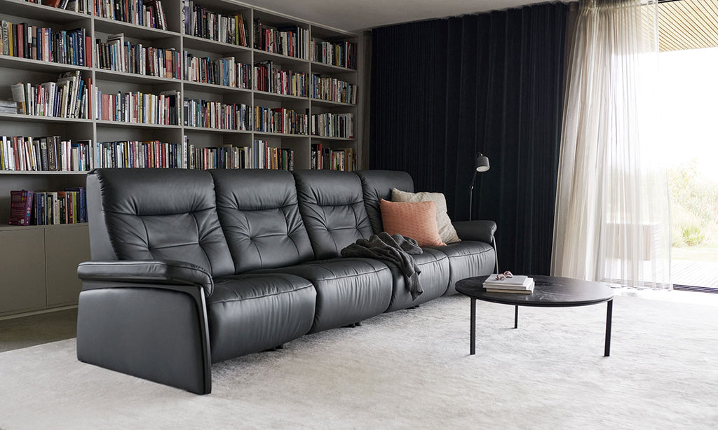 Mary Power Leather Sectional with Headrests