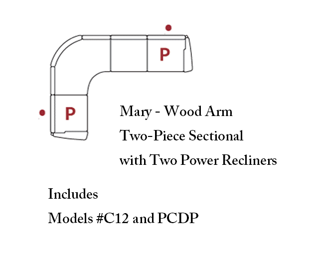 Mary Power Leather Sectional with Headrests