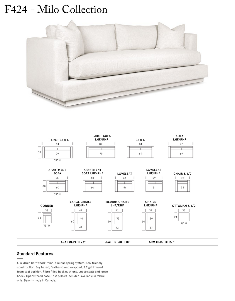 Milo Sofa <br><small>Available in multiple configurations and fabrics</small>