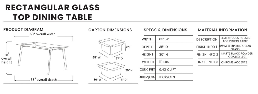 Mobil Rect Dining Table