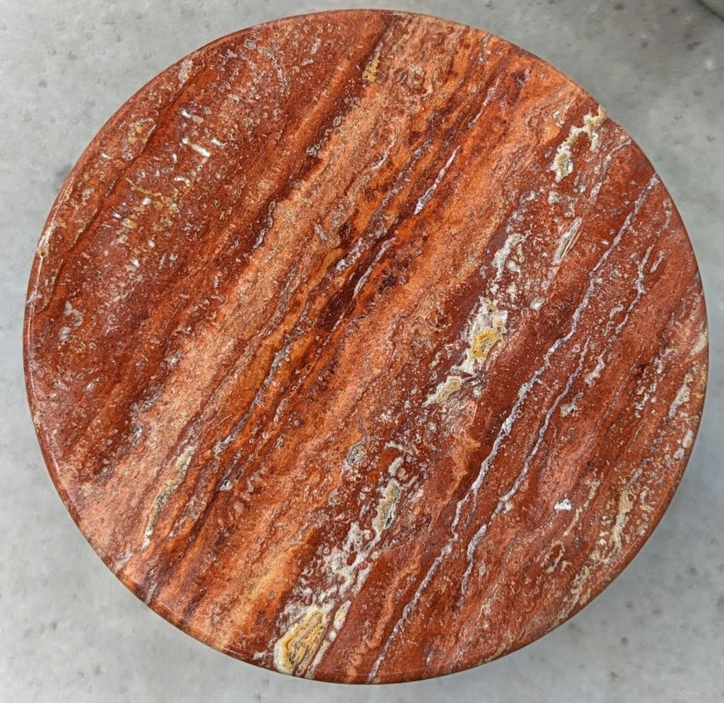 Tavolo Tall End Table - Red Travertine