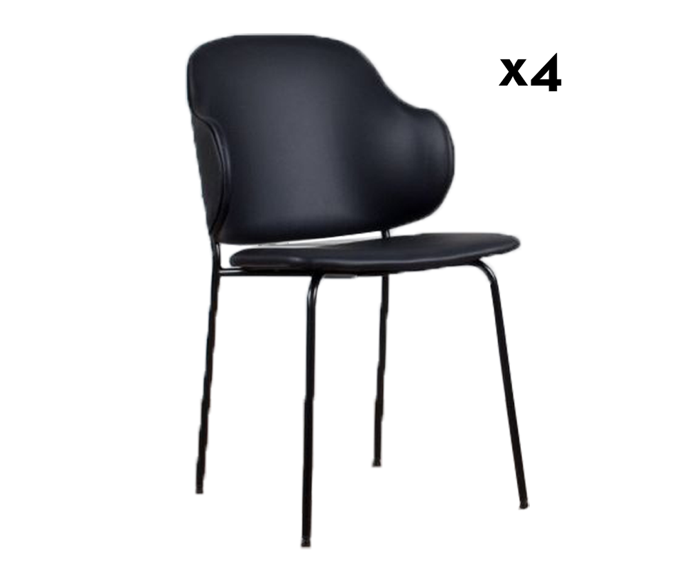 Pino Set of Four Dining Chairs - Black