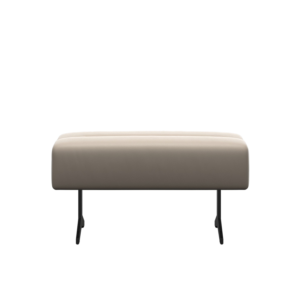 Stella Leather Ottoman With Wood Table