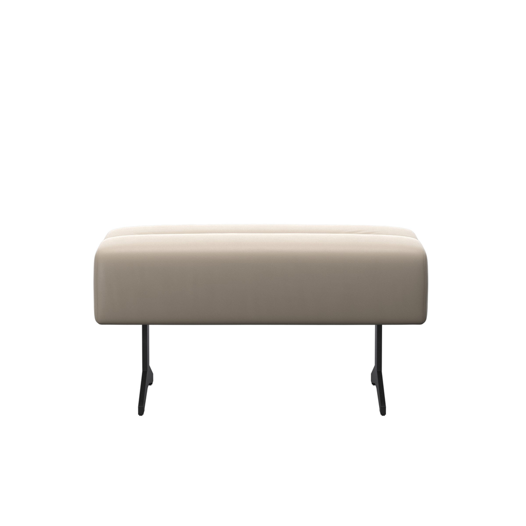 Stella Leather Ottoman With Wood Table