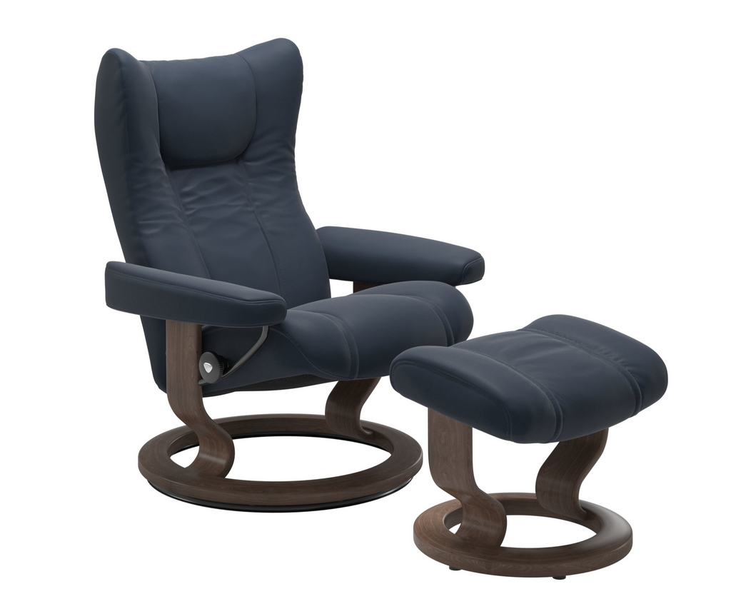 Wing Chair & Ottoman Classic Base - Medium