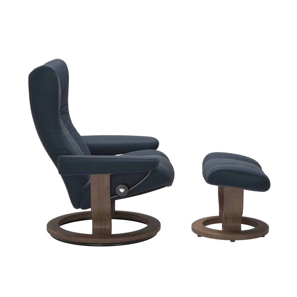 Wing Chair & Ottoman Classic Base - Medium