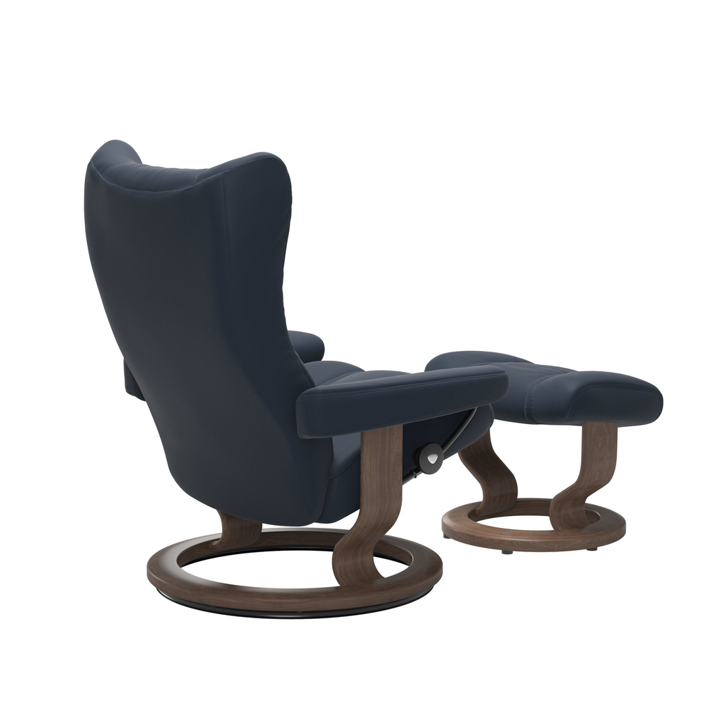 Wing Chair & Ottoman Classic Base - Medium