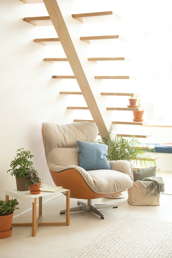 Arie Swivel Chair with Ottoman<br><small>Available in alternate fabrics and leathers</small>