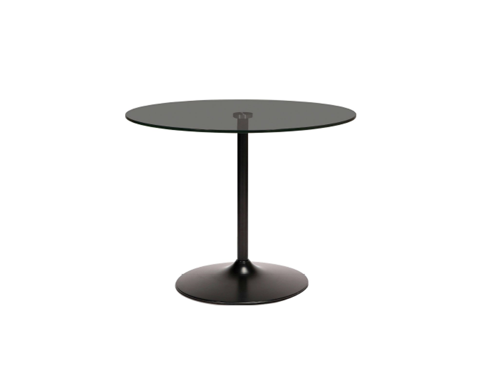 Black smoke hot sale glass dining table