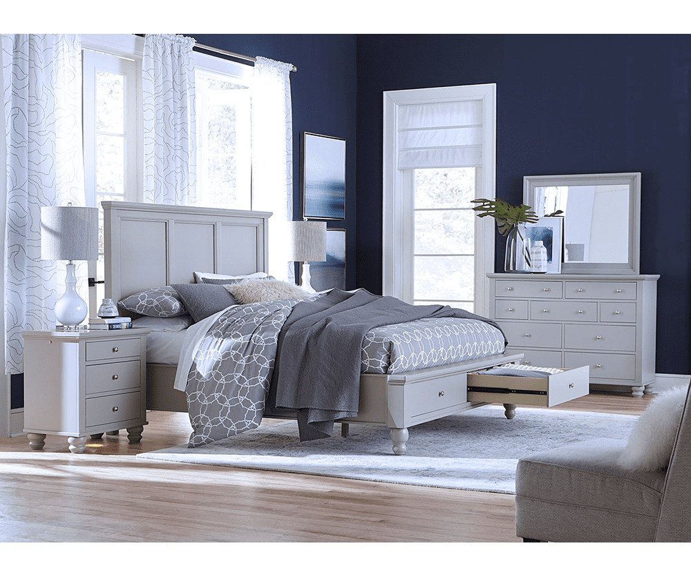 Oxford Queen Panel Storage Bed with Night Stand