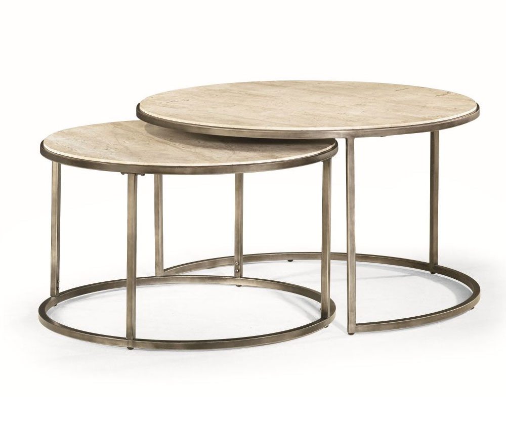 Quasar Set of Two Rnd Cocktail Nesting Tables
