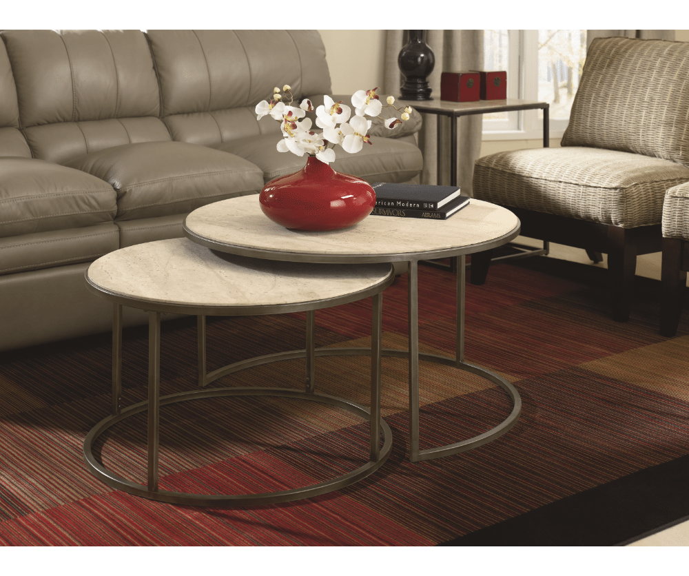 Quasar Set of Two Rnd Cocktail Nesting Tables