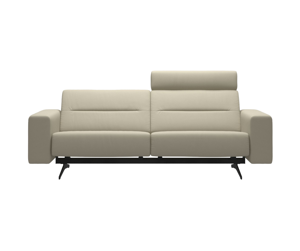 Stella 2.5 Seat Leather Sofa With Headrest - S1 Arm